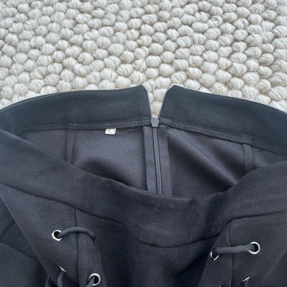 Black Lace-Up Women's Skirt - Picture 2 of 3